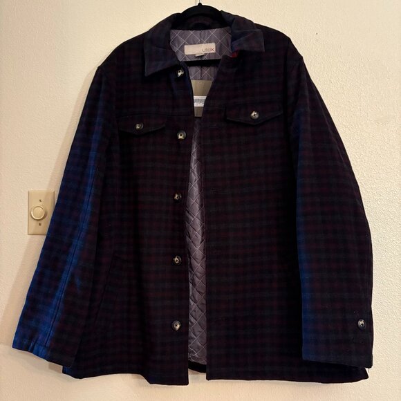Utex Other - NWT Utex Wool Blend Flannel Wool Blend Plaid Jacket Shacket Coat Sz XXL Gray